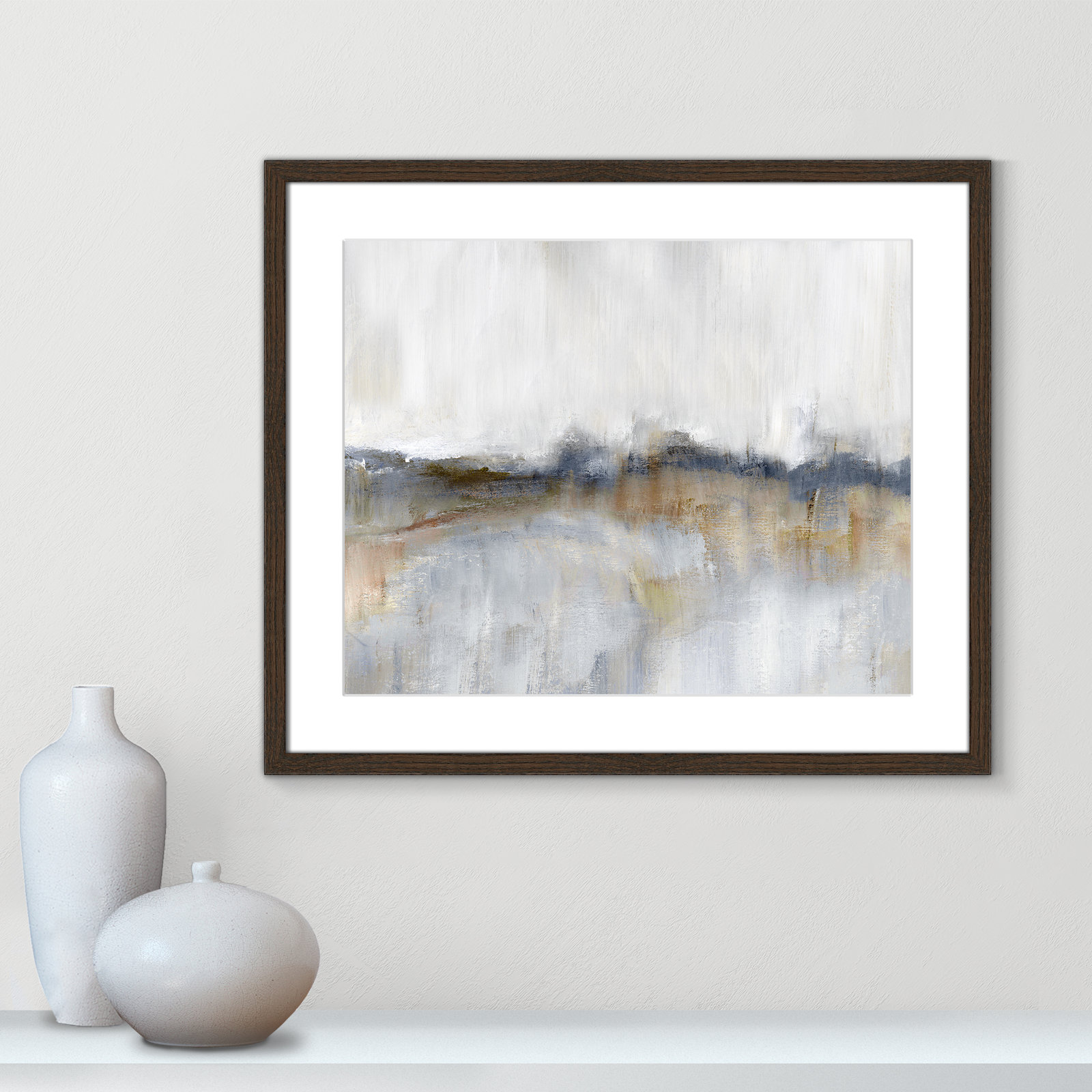 Autumnal Tide by Nan, 21.5" H x 25.5" W x 0.75" D, Walnut Framed