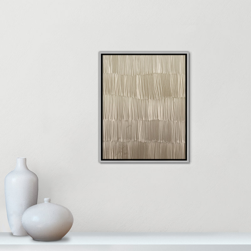 Linear Calm I Print par , H 21,5 po x l 17,5 po, Flottant argenté