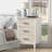 Lataja 3-Drawer Nightstand 28"H End Table White frame carved surface