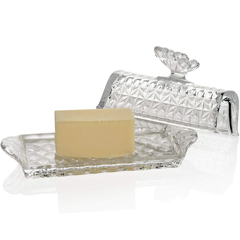 Symple Stuff Kangley Glass Butter Dish