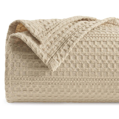 PHF Lightweight Waffle Weave Blanket, Soft Woven Summer Blanket for Hot Sleepers, Aesthetic Home Decor for Couch Bed Sofa, Pet Friendly