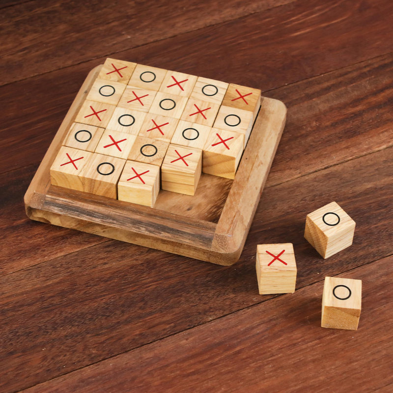 Towles Union Rustic 2 Player Wood Tic Tac Toe