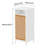 Bathroom Side Cabinet With Bamboo Front & Hamper - Natural/White
