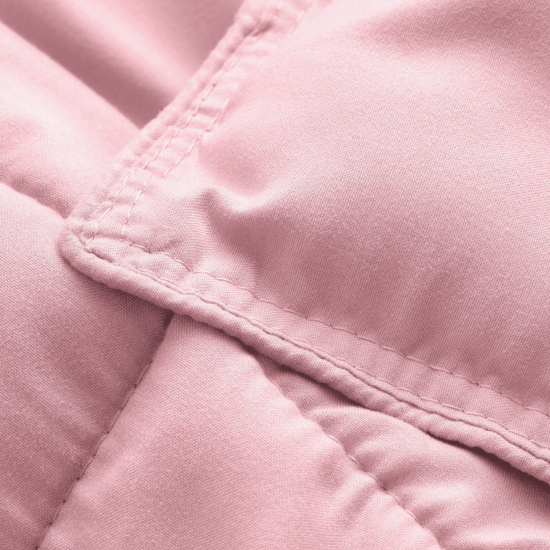 Ensemble d'édredon ultra-doux toutes saisons, Édredon pour grand lit + 2 taies décoratives sta, Rose clair