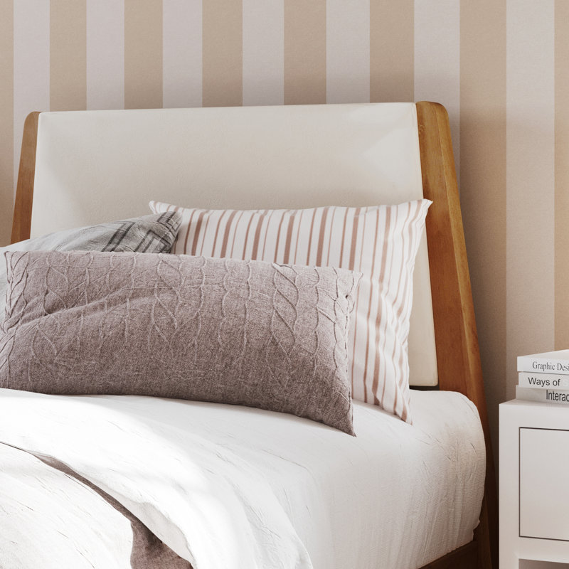 Juno Solid Wood Upholstered Headboard Bed Frame, Twin
