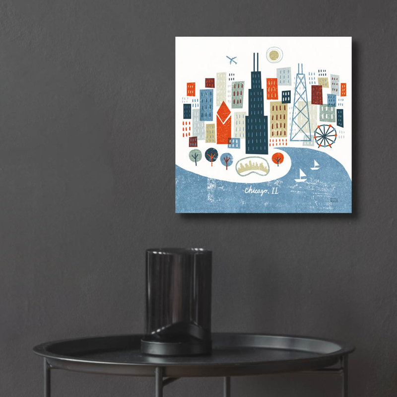 'Colourful Chicago' by Michael Mullan Acrylic Glass Wall Art, 36" x 36", 12" H x 12" W x 0.13" D