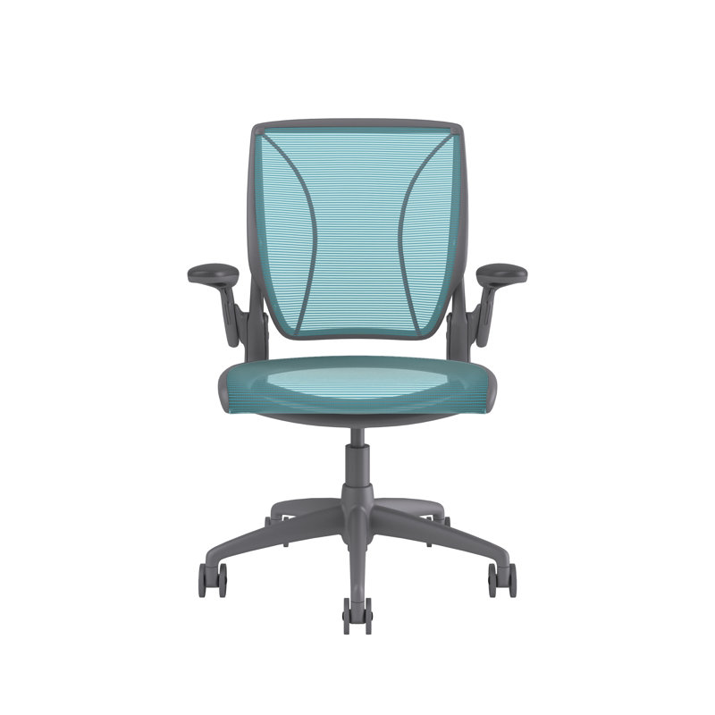 Chaise de travail World, Gris, Cyan, Réglable