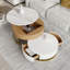 Table basse à plateau relevable rond en bois blanc naturel de 31,5 po et 27,56 po-297975977