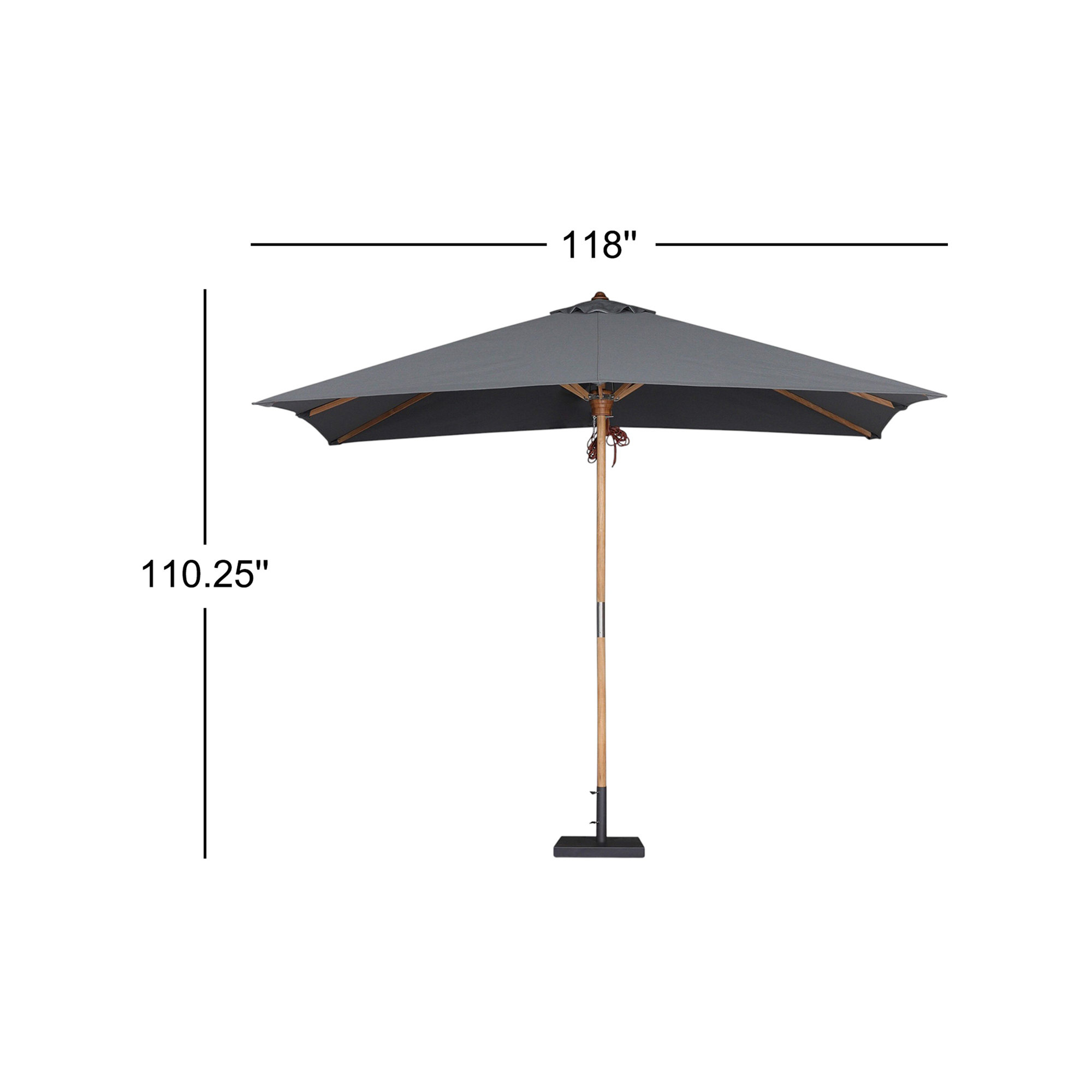 Nadira 118'' Outdoor Umbrella, Gray