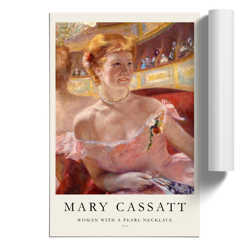 Woman with a Pearl Necklace Print by Mary Cassatt - Frameless Print, 30cm H x 21cm W x 0.1cm D