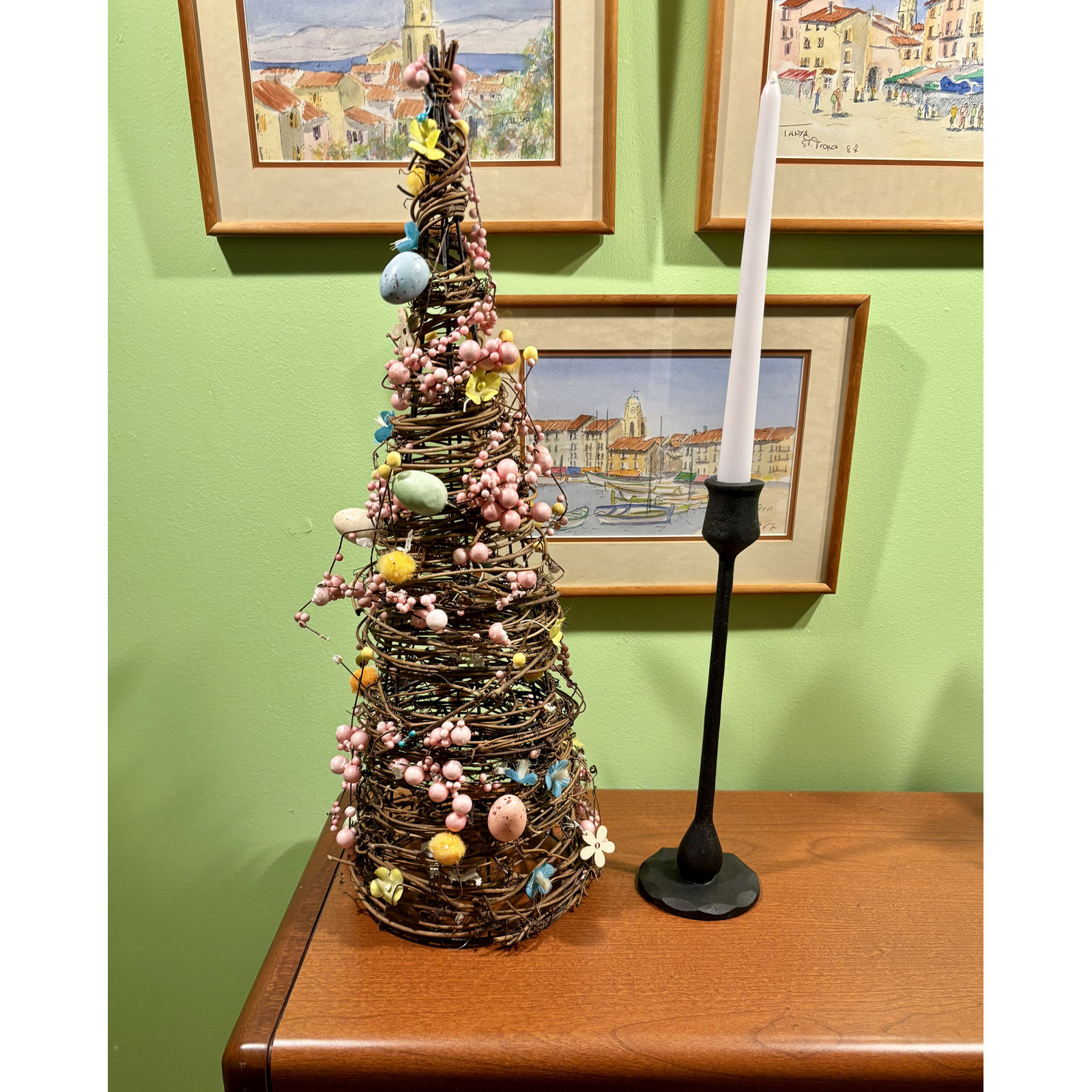 Easter No Animal(s) Plants & Flowers Tabletop Tree, 21" H x 6" W x 6" D