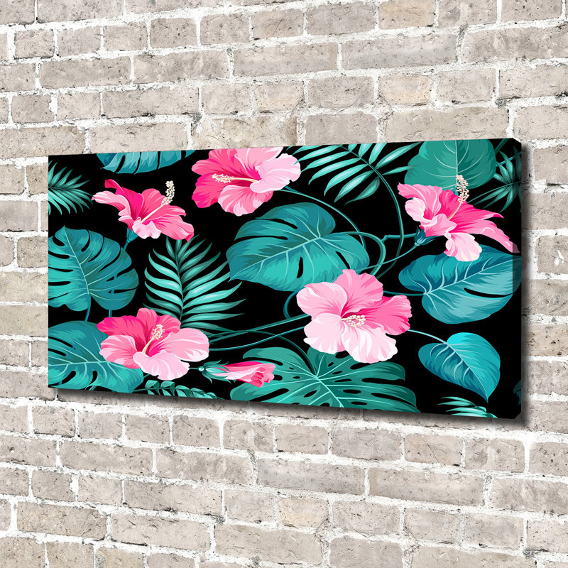 Tropical Flowers - Print, Canvas, 70cm H x 140cm W x 2cm D