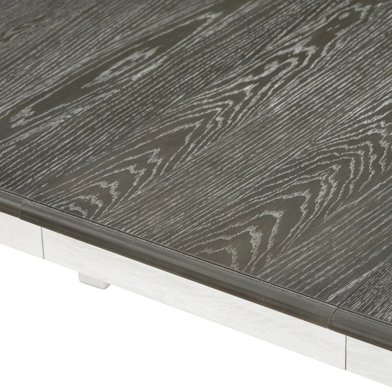 Ensemble de table de salle à manger 7 pièces de style rétro avec table extensible et 6 chaises rembourrées, Gris