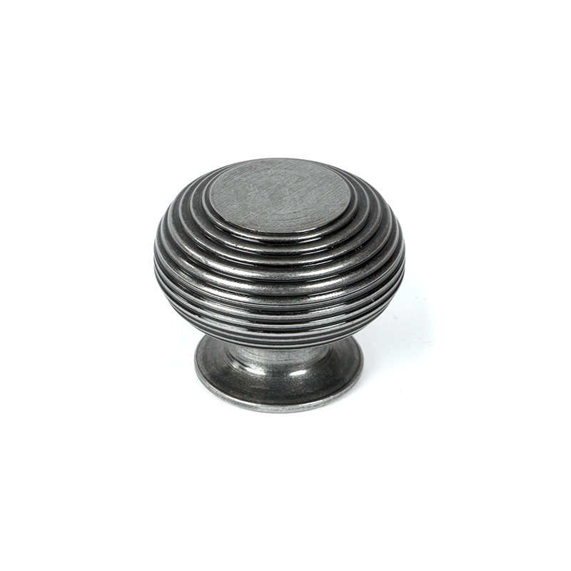 Beehive Cabinet Knob, Pewter Patina, 1.57" Knob Diameter