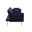 Moderne, 3 places, bleu foncé, tissu, lit gigogne, accoudoir pliable, poche latérale, coussins moelleux, futon de bureau, 4 angles réglables, deux espaces de vie compacts
