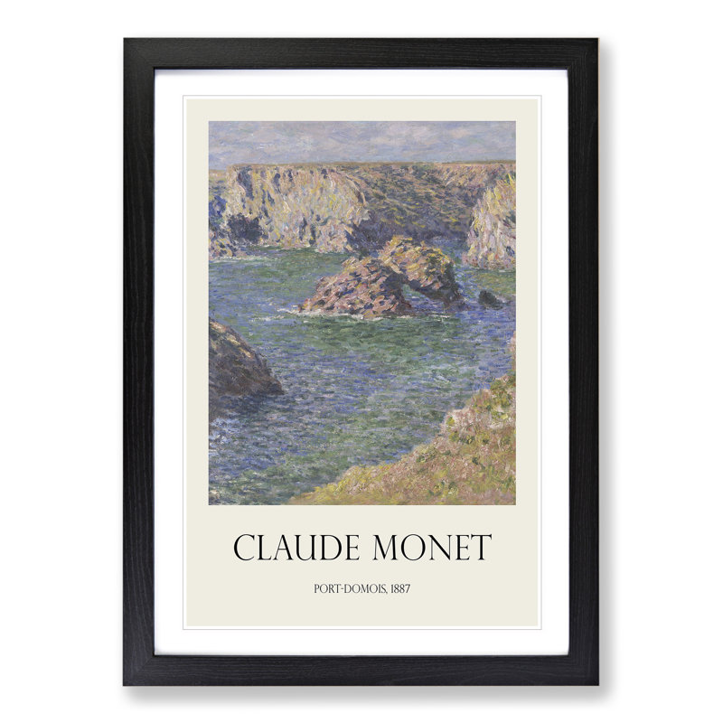 Port Domois, Belle Isle Print by Claude Monet - Framed Print, 65cm H x 48cm W x 2cm D, Black Framed