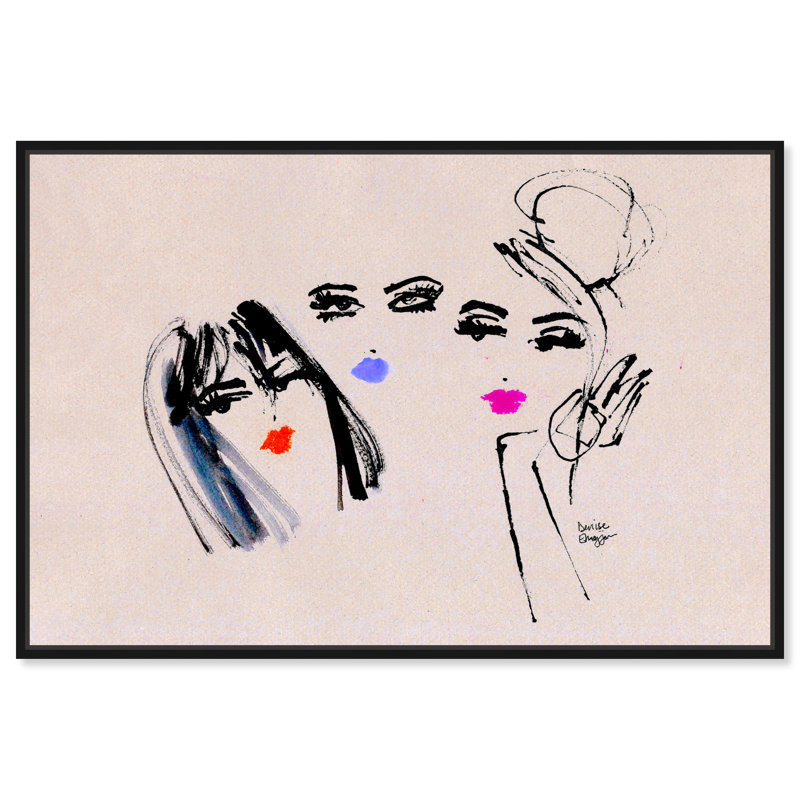 "Denise Elnajjar", rouge à lèvres par Oliver Gal - reproduction d'art sur toile, H 20 po x l 30 po x 1,5 po