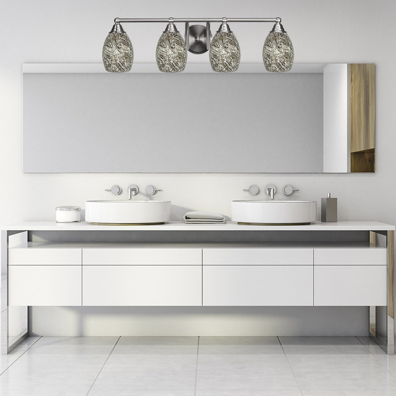 Michell 4-Light Bath Bar, Brushed Nickel