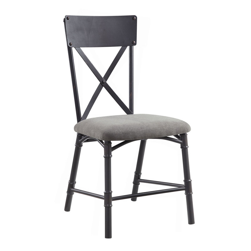 Ensemble de chaises de salle à manger rembourrées en tissu avec dossier en X, pieds en métal