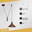Luminaire suspendu moderne en forme de cône, lampe suspendue système de poulie moderne noire E26 avec cordon de 6,56 pi pour îlot de cuisine, salle à manger.-1250427128