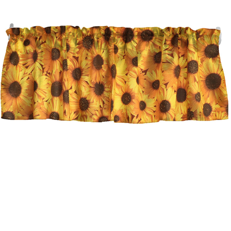 Cantonnière à imprimé tournesols, L 58 po x L 24 po