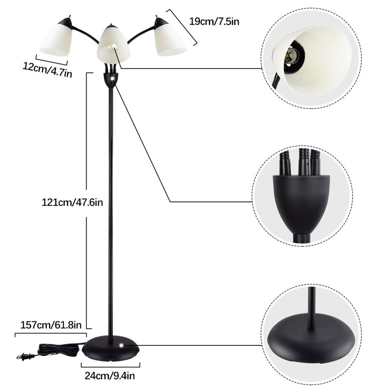 Lampe sur pied à branches 65 po Gemma