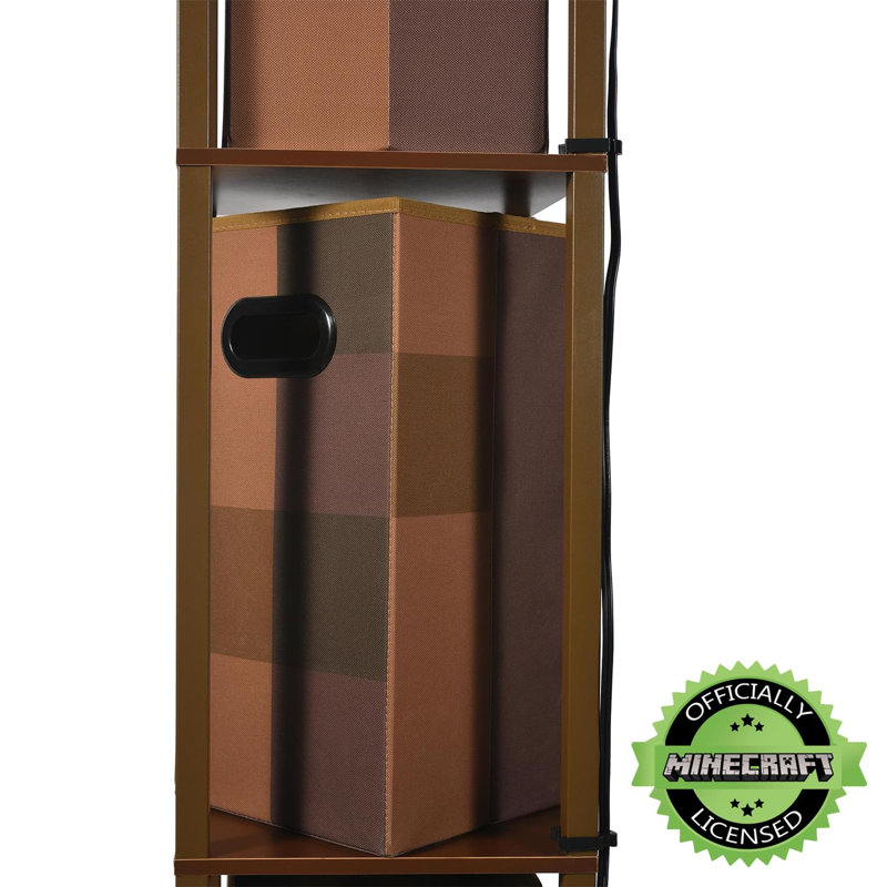 Minecraft Brownstone Torch Standing Floor Lamp and Storage Unit | 5 Feet Tall