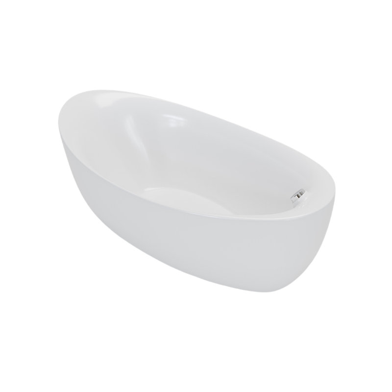 63'' x 31.5'' Freestanding Soaking Acrylic Bathtub, White