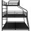 Lit superposé simple TG / double TG / grand, noir avec structure en métal et pratique - Lit dans l'espace Concept garde-corps élégant