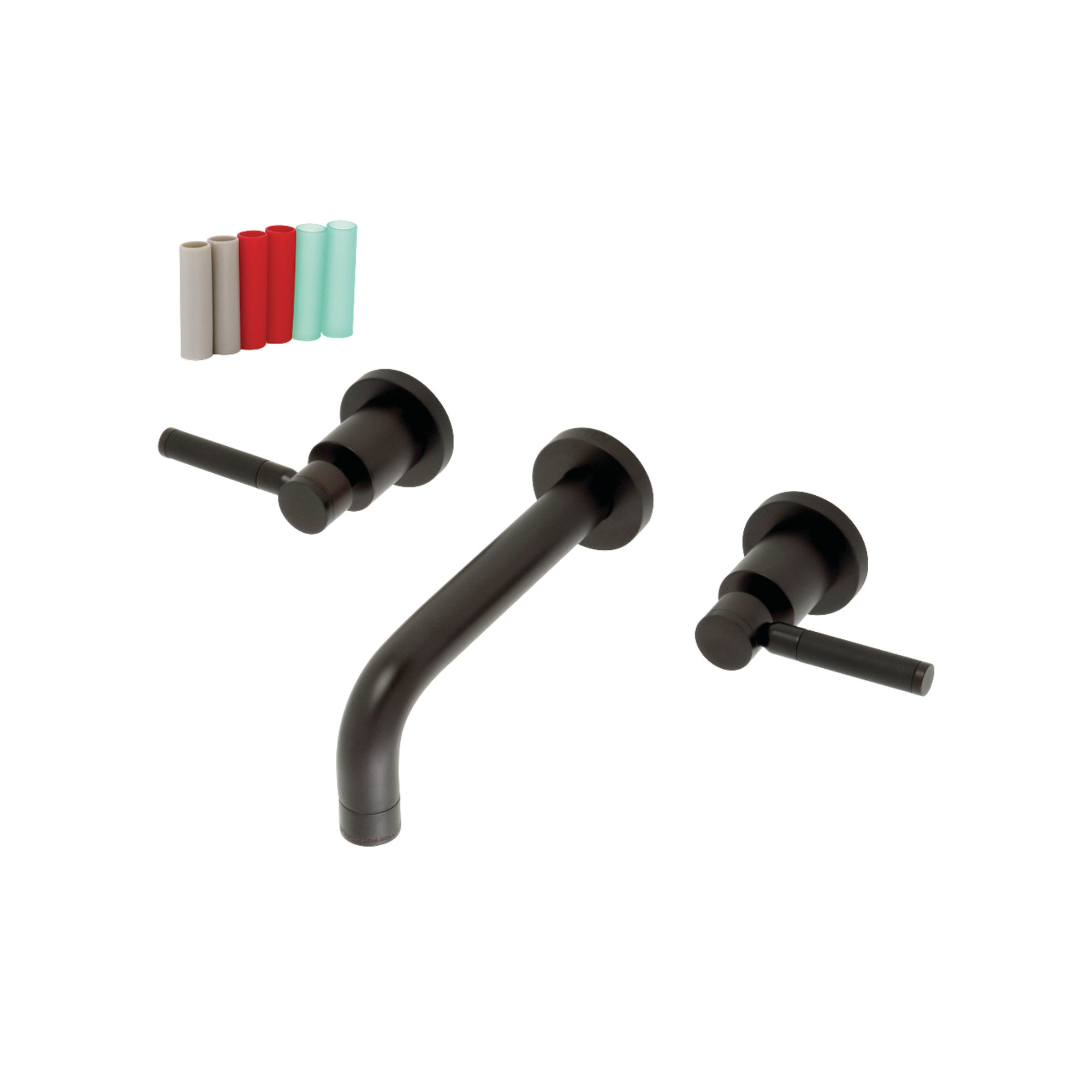 Kingston Brass Kaiser Two-Handle 3-Hole Wall Mount Bathroom Faucet, Oil Rubbed Bronze