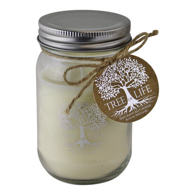 Sandalwood Scented Jar Candle with Glass Holder