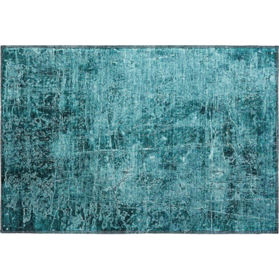 Premium Machine Washable Cerrito AMF559 Teal Rug