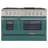 KUCHT Professional 48 in. 6.7 cu. ft. Natural Gas Range with Sealed Burners, Griddle/Grill and Two Ovens - One Convection - in Stainless Steel with Green Oven Doors-50147977-50147978