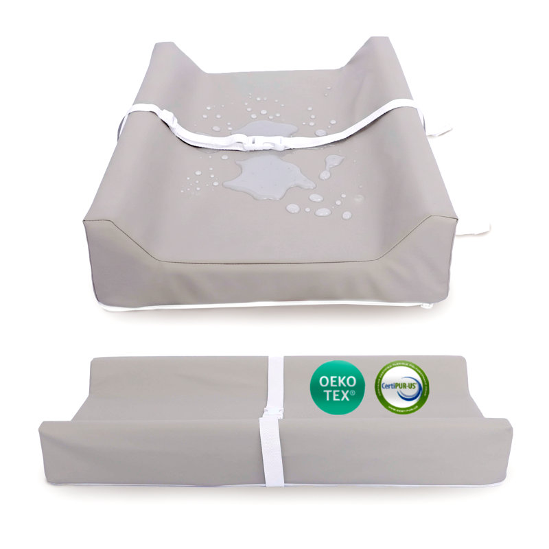  Matelas à langer en cuir végétalien Vegan , Gris