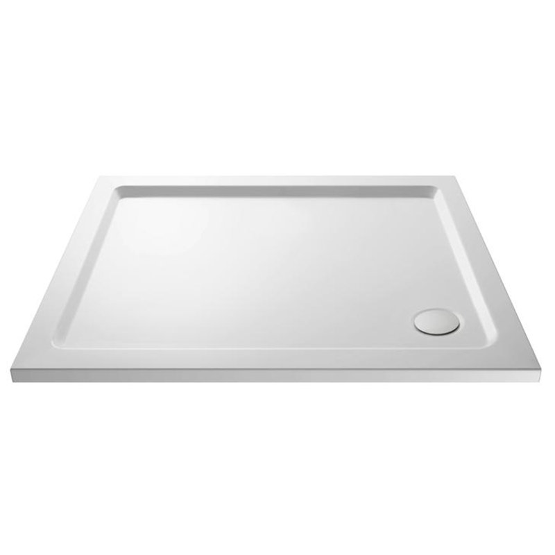 Plastic Shower Tray  White, 4 cm H x 119.5 cm W x 69.5 cm D