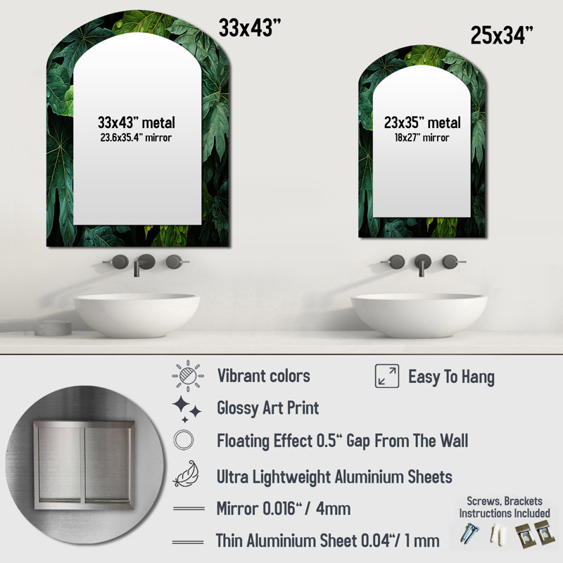 Miroir décoratif Emerald, 34 po x 25 po