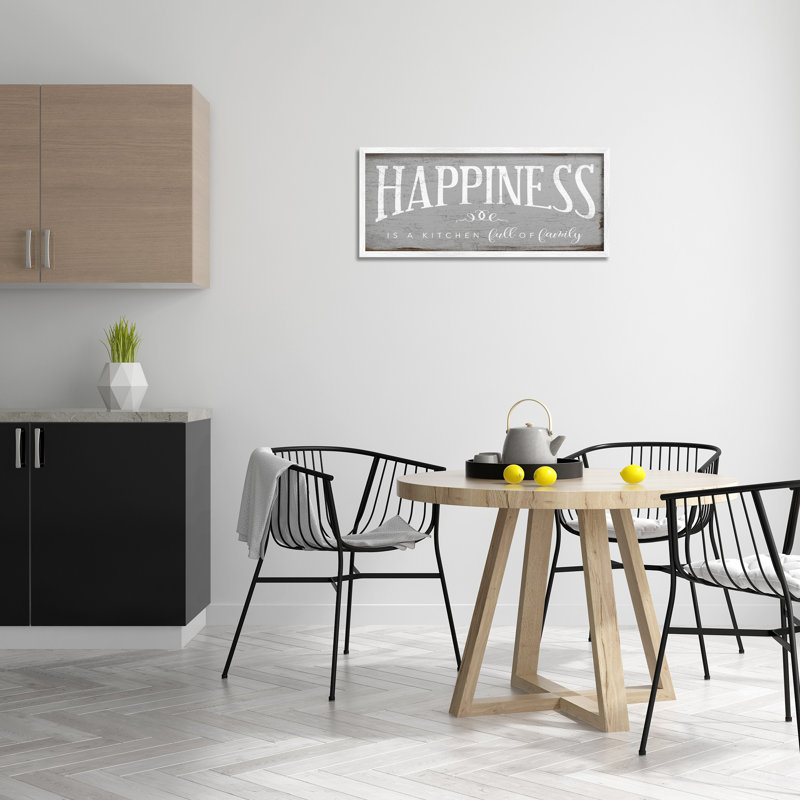 «Happiness is a Full Kitchen Expression» par Daphne Polselli, reproduction d'art graphique, H 13 po x l 30 po