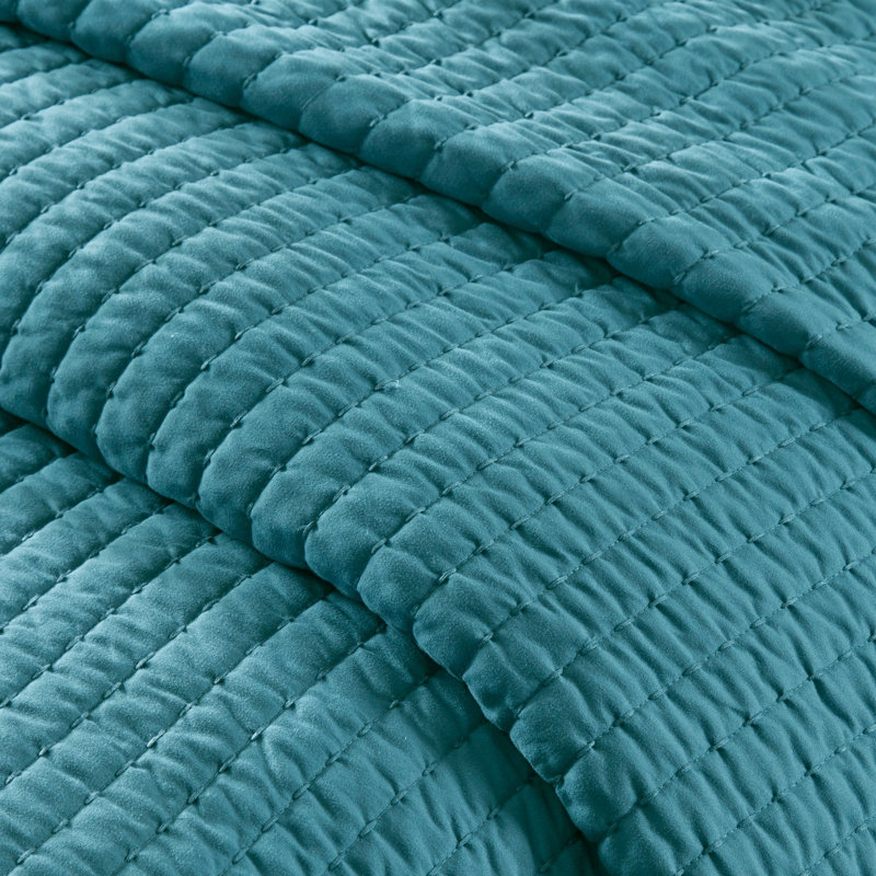 3 Piece Quilt Set Teal King/Cal King