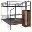 Lit superposé double au-dessus de double avec échelle de rangement latérale Garde-robe - Design noir pour économiser de l'espace