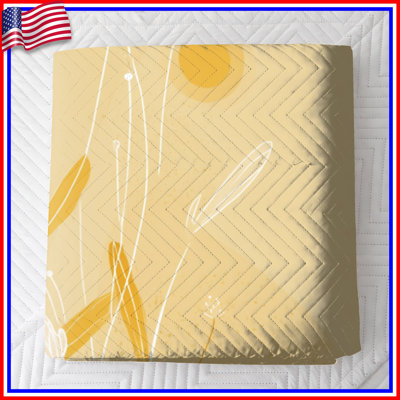 Yellow Botanical Illustration Quilted Bedspread All Sizes