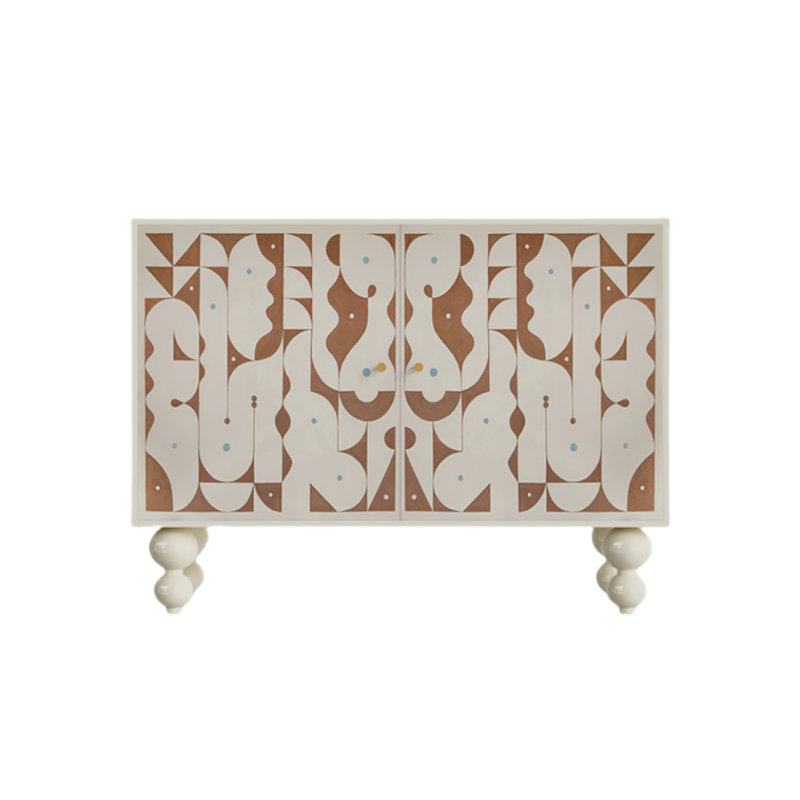 Cream-Style Porch Cabinet Solid Wood Accent Cabinet, White