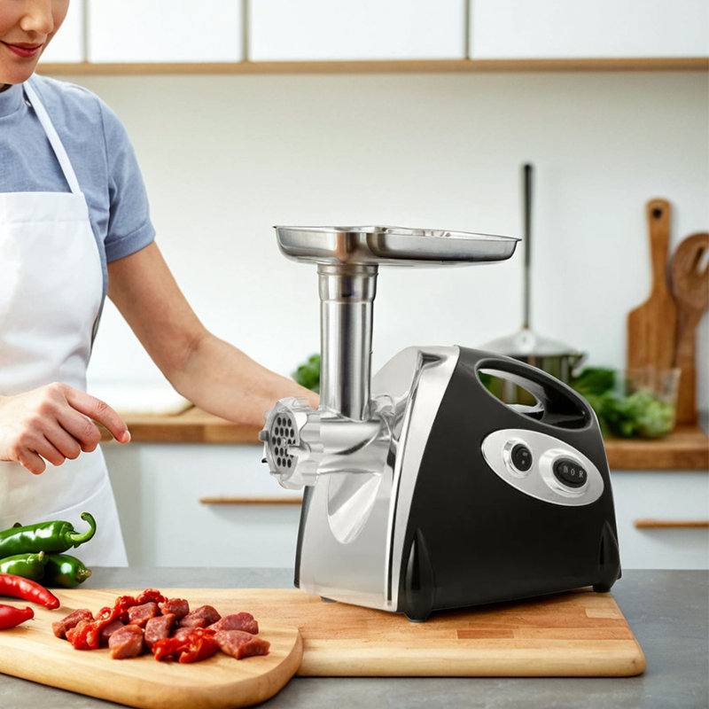 Archie & Oscar Stainless Steel Electric Meat Grinder, Black