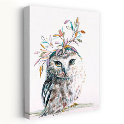 Enchanted Owl Abstract Whimsical Contemporary Owl Forest Art
