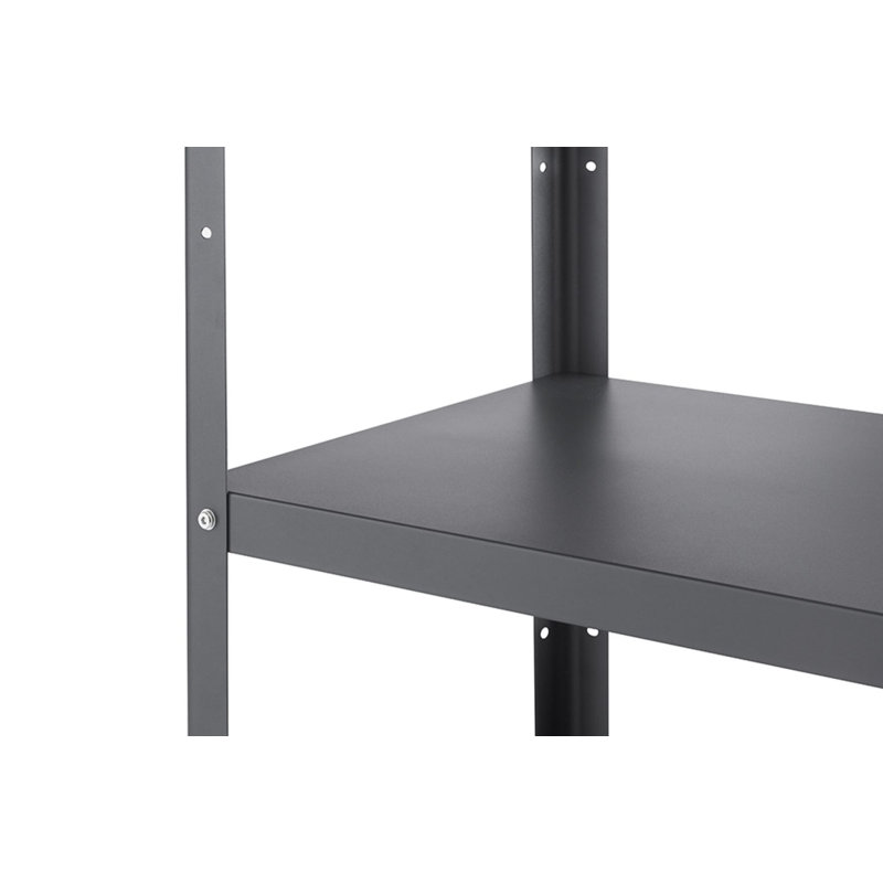 Trinity Dark Gray Metal Utility Cart with Adjustable Shelf