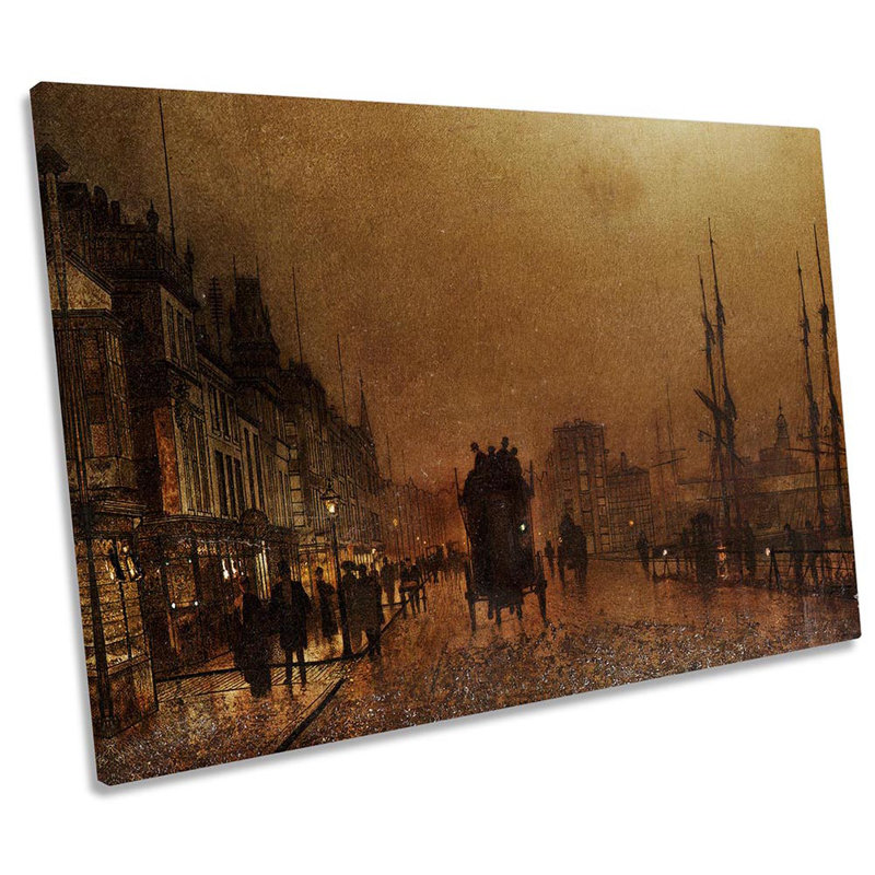 John Atkinson Grimshaw The Broomielaw Glasgow - Wrapped Canvas Print, 91.4cm H x 137.2cm W x 4cm D