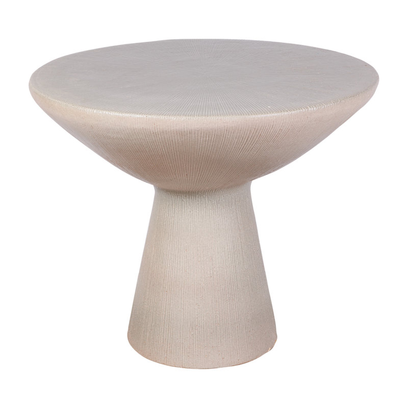 Sunburst Outdoor Round Side Table, Olive Semi Gloss
