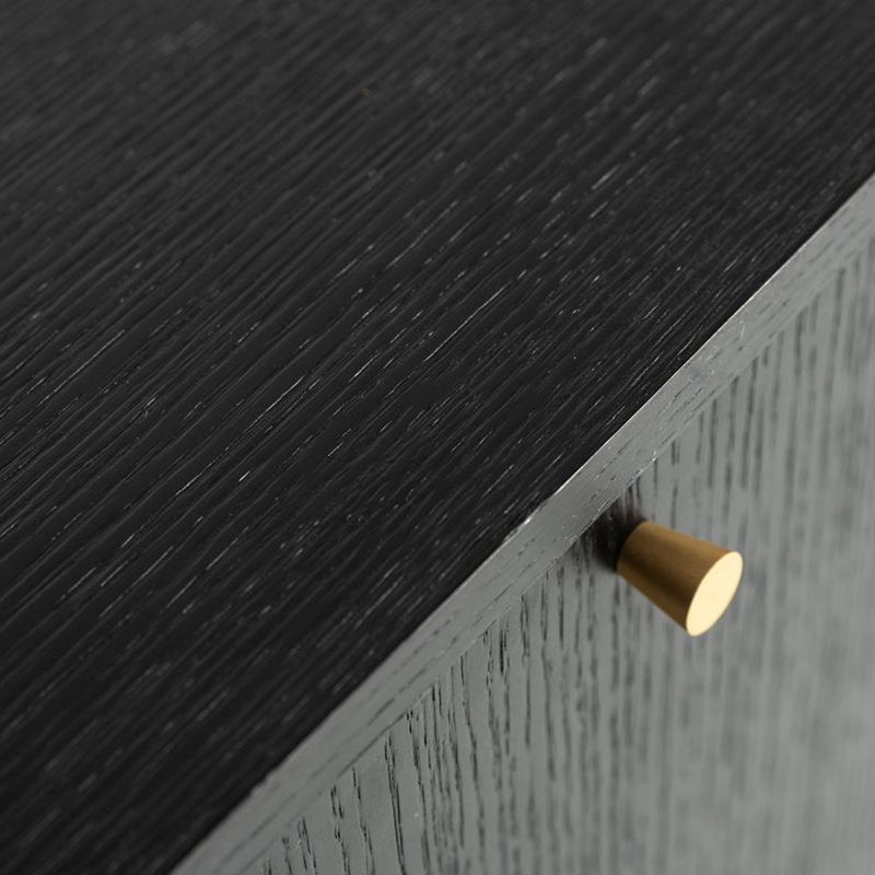 Buffet Belo Accent, 6 tablettes, accent doré, noir, 42 pouces