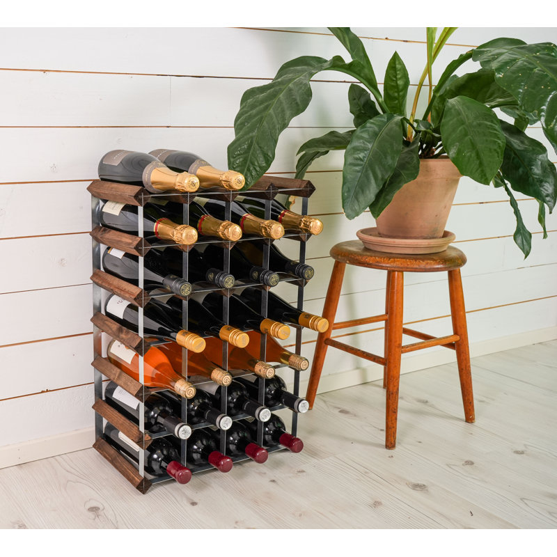 Brejon 30 Bottle Solid Wood Standard Wine Bottle Rack Brown