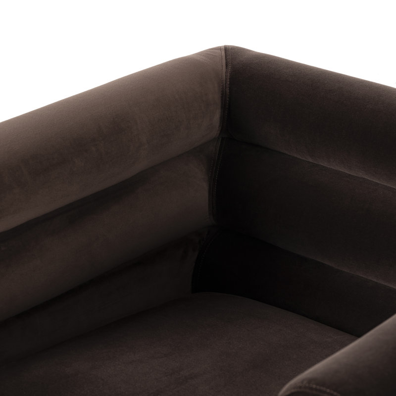 Evie Swivel Chair-Hampton Cream, Surrey Cocoa Cotton Blend