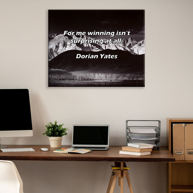 Citation artistique «Pour moi, gagner n'est pas surprenant du tout». Toile tendue par Dorian Yates